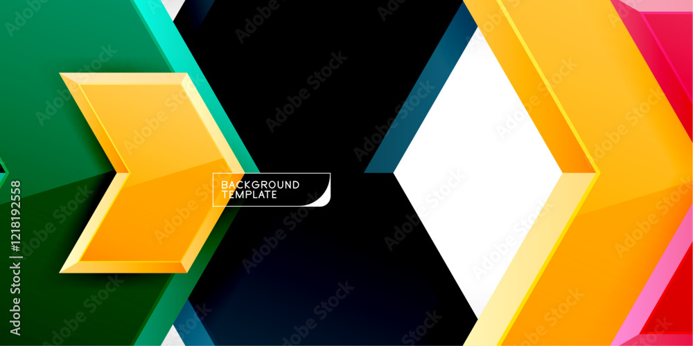 Poster vector 3d arrow techno design template