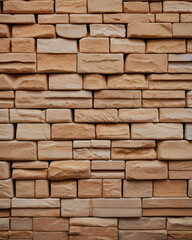 Fototapeta premium The brick wall's bricks have a slightly weathered appearance.