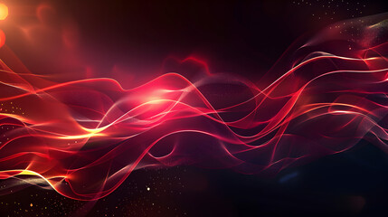 Obraz premium Abstract waves of red and orange light create a dynamic, energetic visual effect.