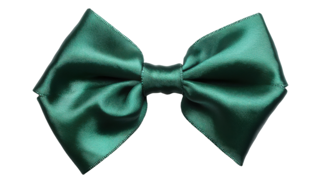 Green bow tie on transparent background