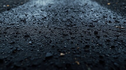 Close-up of dark, textured surface with small stones and water droplets.  A detailed macro shot revealing intricate surface details.