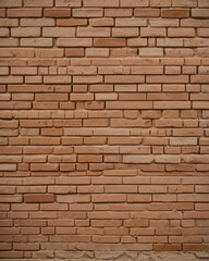Fototapeta premium The brick wall has a textured surface with visible imperfections.