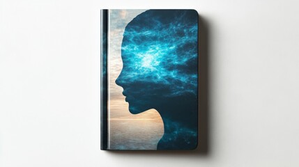 Abstract notebook design featuring silhouette and cosmic elements