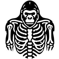 Gorilla skeleton silhouette