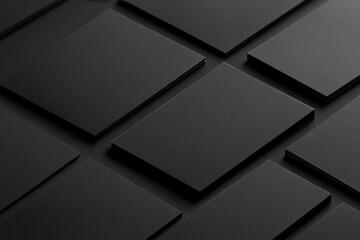 Black mockup cards arranged in a grid pattern on a dark surface.