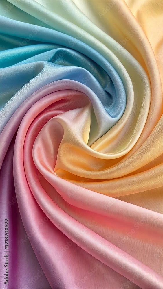 Poster a colorful fabric with a rainbow pattern