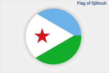 High detailed flag of Djibouti. National Djibouti flag. Africa. 3D illustration.