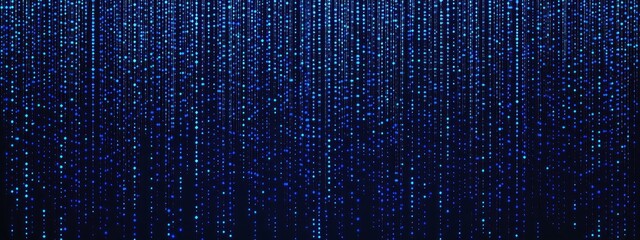 Abstract blue digital rain background.
