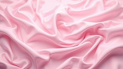 Obraz premium Soft pink satin fabric with a smooth, shiny texture creates a luxurious and elegant backdrop. Generative AI