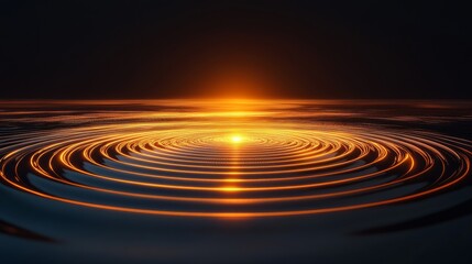 Sunset Ripples Illuminating Dark Water Surface