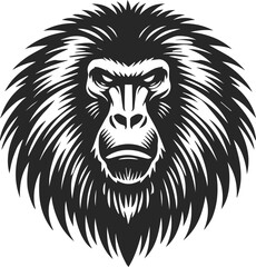baboon head vector
