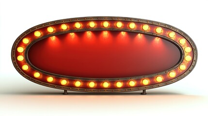 Oval Retro Sign With Illuminated Lights
