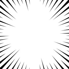 Naklejka premium Black Radial Speed Lines on a White Background for Comic Use