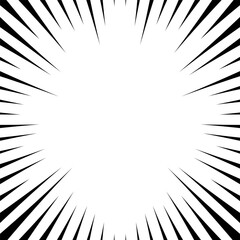 Fototapeta premium Dynamic Comic Style Background with Radiating Black Lines and White Center