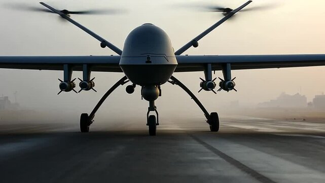 MQ-9 Reaper Drone on a Runway