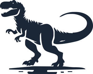T-rex tyrannosaurus silhouette. Vector illustration growling screaming tyrannosaurus rex dinosaur silhouette isolated.dinosaur Raptor Ancient Animals Logo Design.Tyrannosaurus T Rex Emblem.
