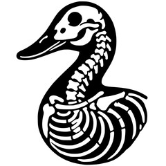 Naklejka premium Silhouette portrait of duck skeleton