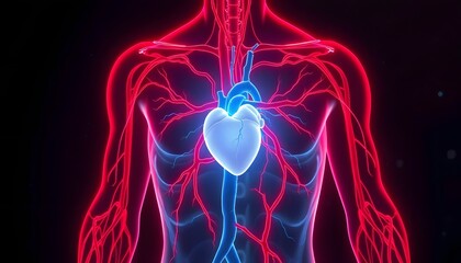 Human Heart Anatomy Blood Vessels Medical Illustration