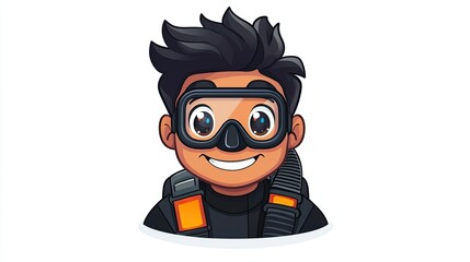 A Happy Young Diver Wearing Scuba Gear Smiles