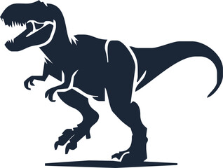 T-rex tyrannosaurus silhouette. Vector illustration growling screaming tyrannosaurus rex dinosaur silhouette isolated.dinosaur Raptor Ancient Animals Logo Design.Tyrannosaurus T Rex Emblem.