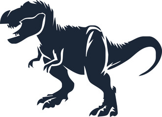 T-rex tyrannosaurus silhouette. Vector illustration growling screaming tyrannosaurus rex dinosaur silhouette isolated.dinosaur Raptor Ancient Animals Logo Design.Tyrannosaurus T Rex Emblem.