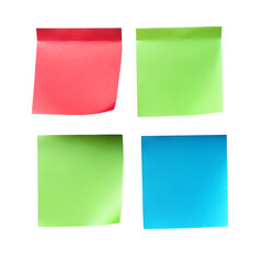 Fototapeta premium green, blue, and red post note paper sticker set cut out