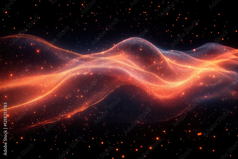 Aufkleber A mesmerizing representation of energy waves flowing seamlessly in a dark space, showcasing vivid colors and movements that evoke cosmic phenomena.