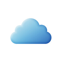 Blue Cloud Icon Digital Design Element Gradient Sky Weather App soft cute light shape image simple  