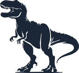 T-rex tyrannosaurus silhouette. Vector illustration growling screaming tyrannosaurus rex dinosaur silhouette isolated.dinosaur Raptor Ancient Animals Logo Design.Tyrannosaurus T Rex Emblem.