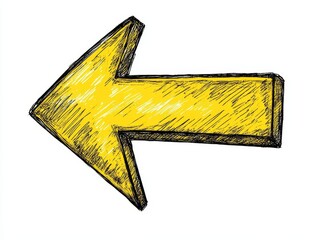 Hand-drawn yellow left arrow pointing left.