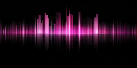Pink Sound Waves: Abstract illustration of vibrant pink sound waves pulsating against a dark background, creating a dynamic and energetic visual.