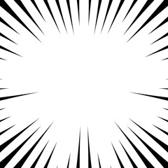 Obraz premium Black and White Manga Style Explosion Burst Radial Lines Background