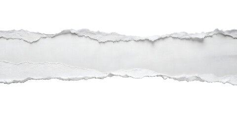 white ripped paper, torn edges strips cut out
