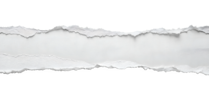 white ripped paper, torn edges strips cut out