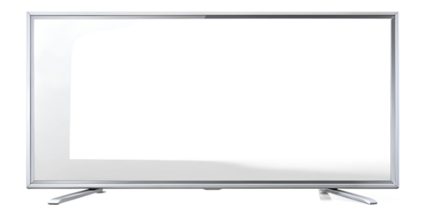 white screen led TV television cut out