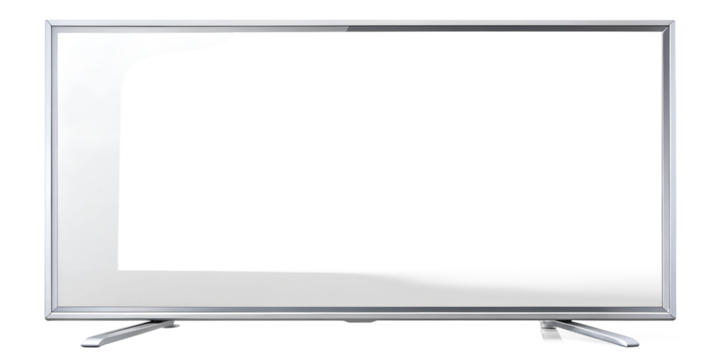 white screen led TV television cut out