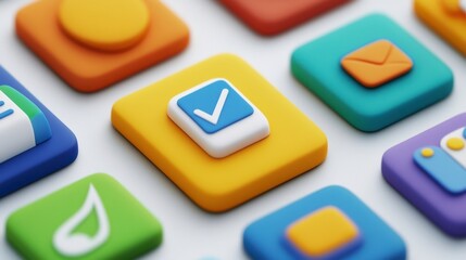 Colorful User Interface Icons for Mobile and Web Applications Design
