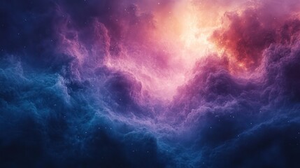 Fototapeta premium Cosmic Nebula: A Symphony of Purple and Blue