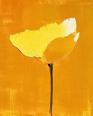 Yellow flower art painting, wall art, design, realistic, textured painting