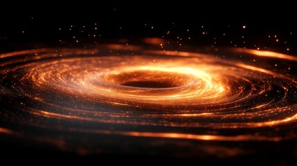 Fiery Cosmic Swirl A Glowing Galactic Vortex