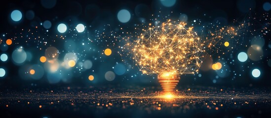 Glowing Tree of Hope: A shimmering, golden tree radiates hope and growth in a breathtaking abstract image. Set against a dark background with a touch of sparkle.