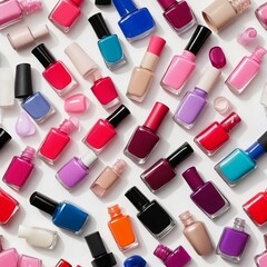 Fototapeta premium Colorful nail polish bottle concept.