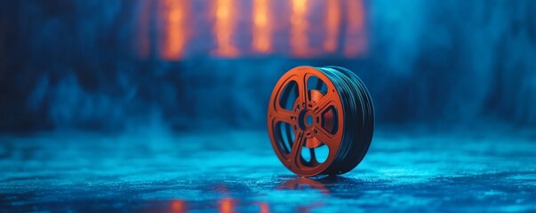Film Reel in Blue and Orange Cinematic Lighting
