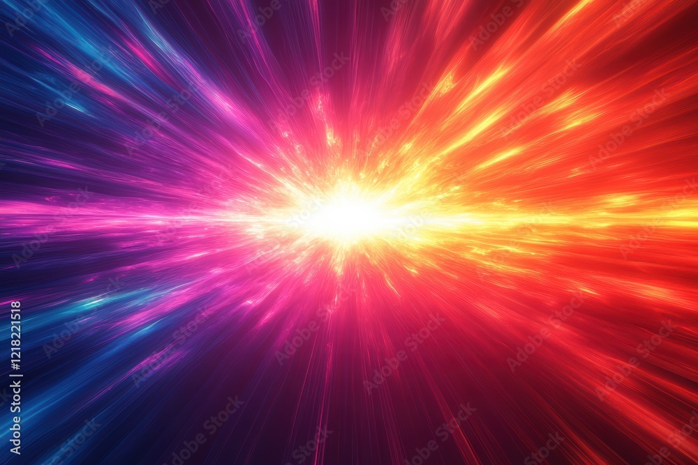 Fototapete A vibrant explosion of colors creating a dynamic and energetic visual representation. Perfect for backgrounds, designs, or abstract themes.
