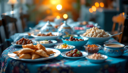 Delicious Festive Food Arranged On A Table