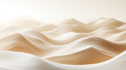 Obraz premium Abstract Beige Wavy Landscape Digital Art