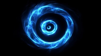 Abstract Blue Spiral Energy Vortex Image