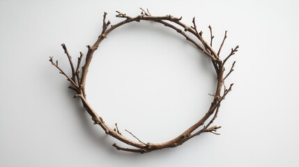 A simple twig wreath forms a circular frame
