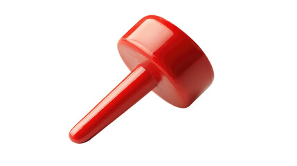 Plastic red push pin with transparent PNG background