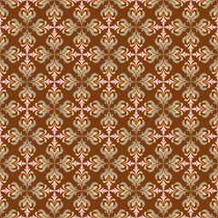 Vector damask seamless pattern with Ornamental Motifs for Decor Design.